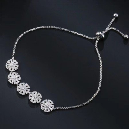 Fashion fresh geometric flower bracelet female personality Joker exquisite zircon jewelry